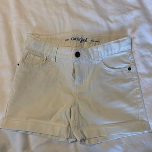 Cat & Jack girls white denim shorts sz L 10/12